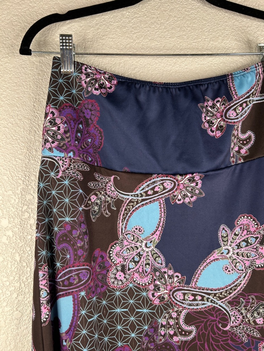 24Seven Purple Blue Floral Y2K 90's Classic Maxi Skirt Size Medium New with tags - Picture 3 of 7